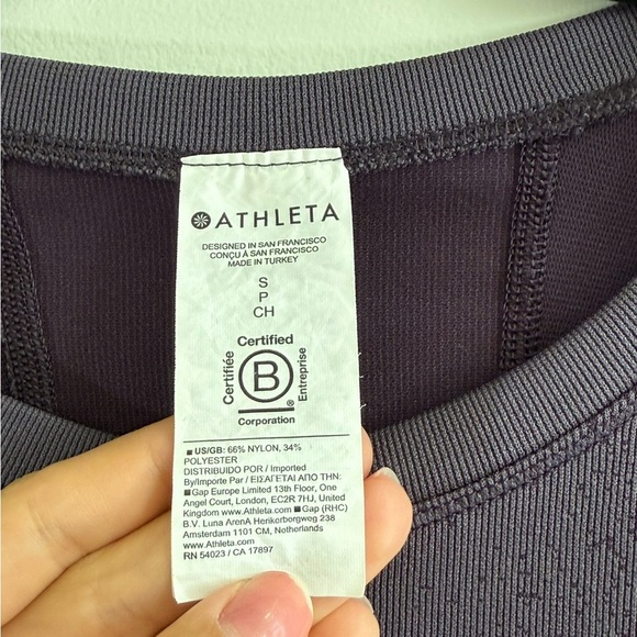 Athleta Momentum Seamless Dark Purple Long Sleeve Top - Picture 3 of 6